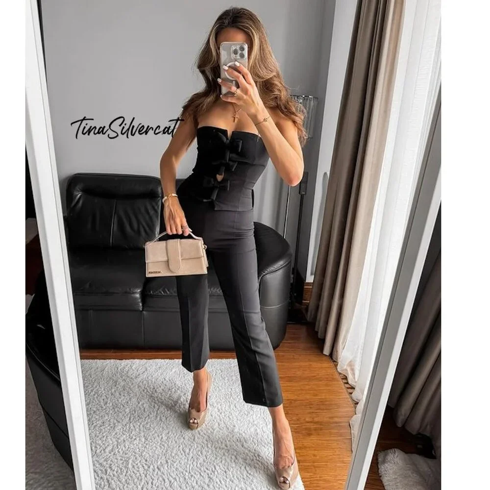 BLOGGER'S FAVE! Zara Strapless Jumpsuit Black NWT